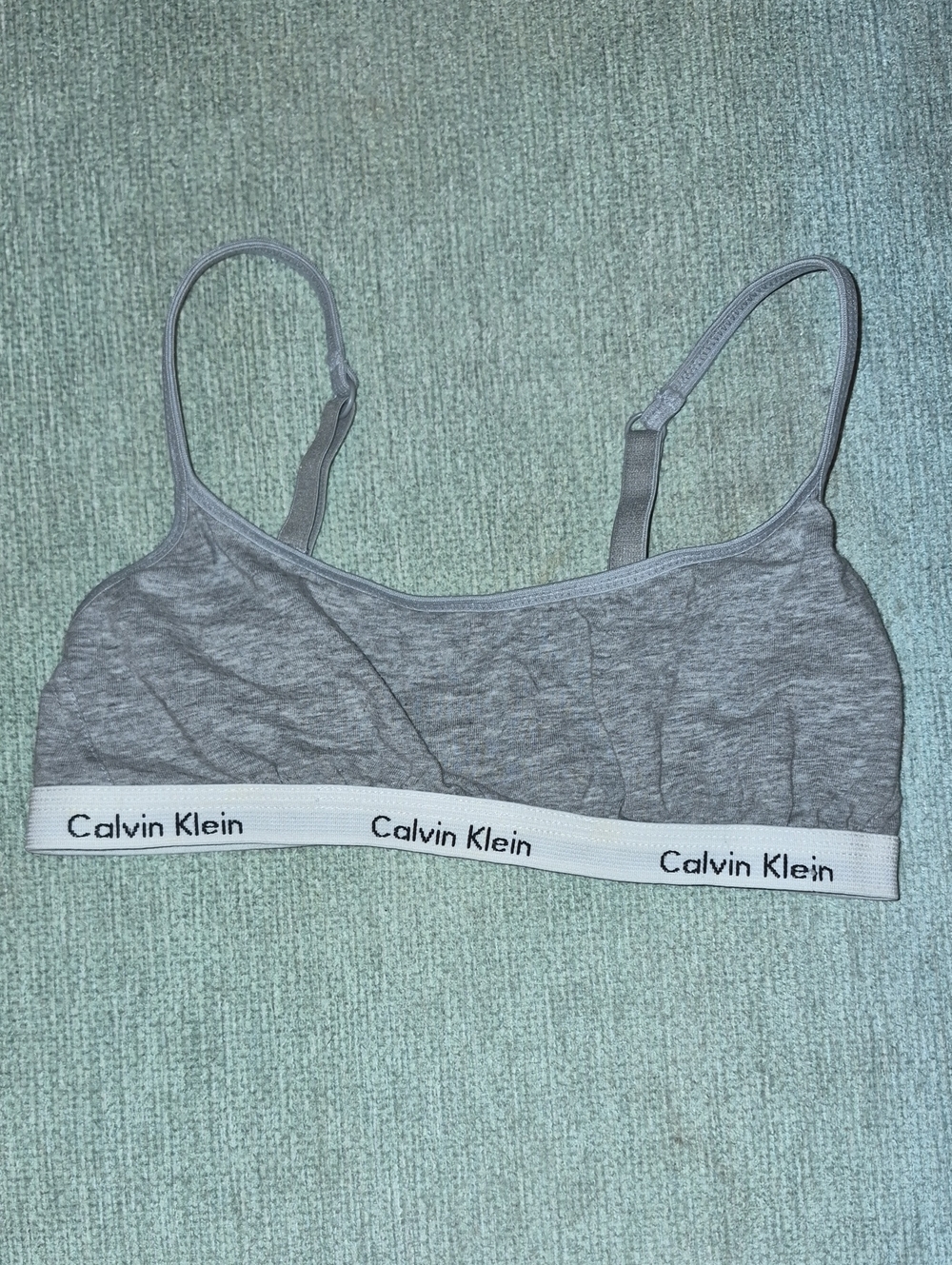 Calvin Klein Heather Gray Cotton Logo Bralette